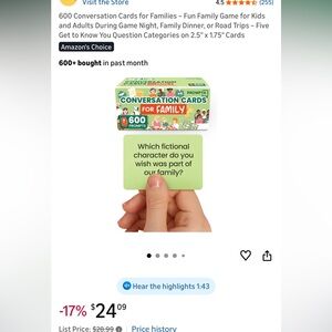 Green Conversation Cards for Family